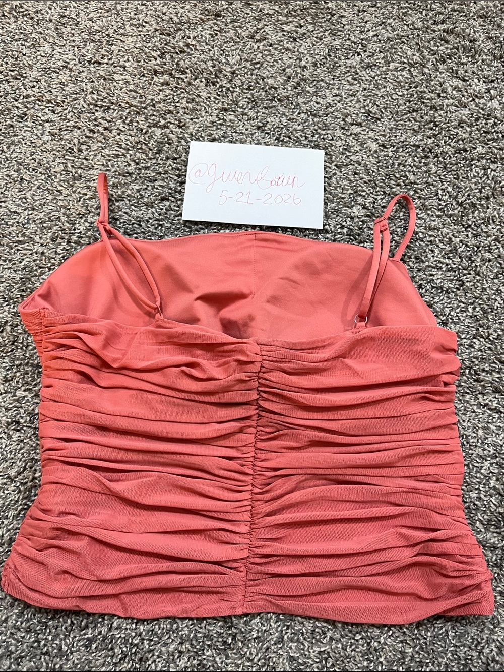 Express Body Contour Ruched Mesh Top - Picture 2 of 10